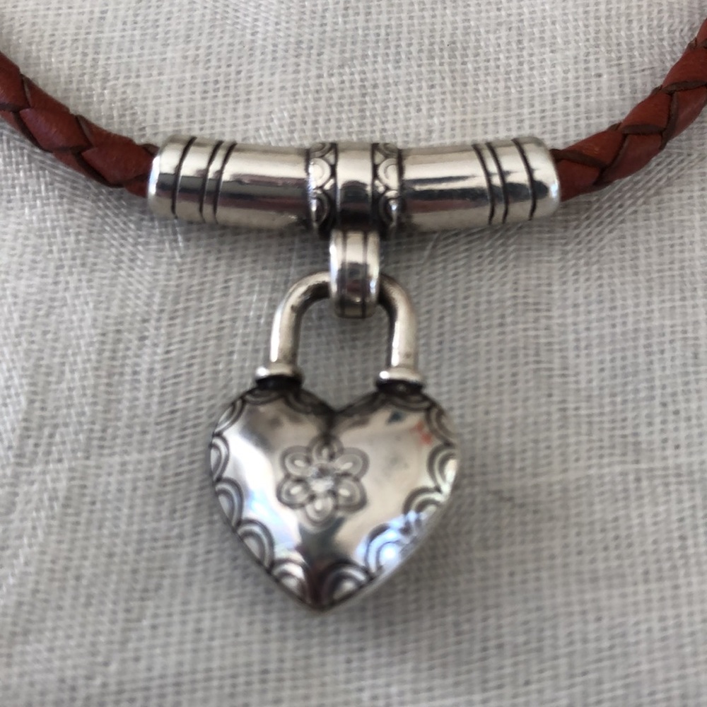 Brighton BAJA Braided Red Leather Necklace